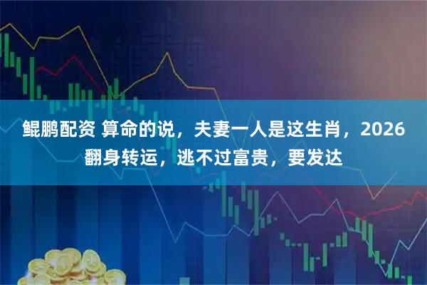 鲲鹏配资 算命的说，夫妻一人是这生肖，2026翻身转运，逃不过富贵，要发达